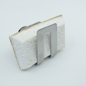 Classy Sponge Holder Rectangular Stainless Steel Wall Mounted <b>Kitchen</b> Sink Storage <b>Rack</b> Minimalist Design Detachable - Product Image 1