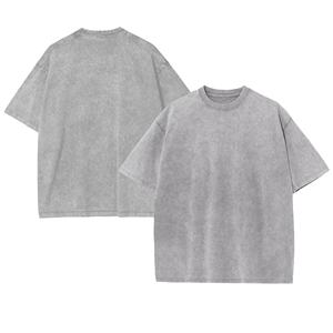 ผู้ผลิตเสื้อยืดคอตตอนพรีเมียมแบบฟอกกรด เสื้อยืดโอเวอร์ไซส์สไตล์วินเทจ เสื้อผ้าสตรีทแวร์เนื้อหนา รับผลิตเสื้อเปล่าแบบ OEM ODM - Product Image 5