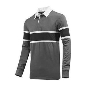 Chemise de rugby à manches longues pour homme en coton tricoté respirant, tissu 220g, broderie de logo personnalisée, haute qualité, couleur contrastée - Product Image 5