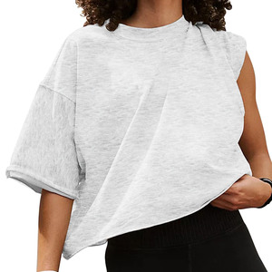 Camisetas Cortas de Verano para Mujer, Estilo Cuadrado, Estampadas o Lisas, de Algodón y Poliéster Premium, Tejido Jersey Transpirable, Manga Corta - Product Image 1