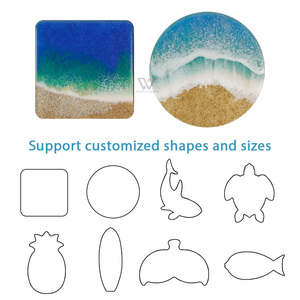 Llaveros de Resina Hechos a Mano con Temática Náutica, Etiquetas de <span class=keywords><strong>Corazón</strong></span>, Modelo de Escultura Única, Estilo Amoroso, Regalos con Diseño Oceánico Marmoleado, Azul - Product Image 5