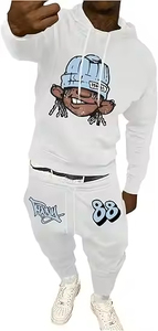 Ensemble de survêtements personnalisés imprimés en gros pour hommes, en molleton, style streetwear, deux pièces - Product Image 2