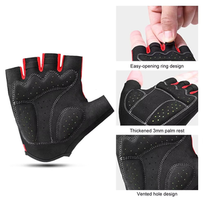 Direct Factory Supply <b>Half</b> Finger Cycling Racing Gloves Unisex Outdoor Sports Anti <b>Slip</b> Breathable Hook Loop Closure Gym - Product Image 5