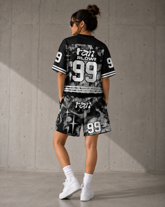 ชุดเซ็ตเสื้อเจอร์ซีย์ตาข่ายโอเวอร์ไซส์แบบสั่งทำพิเศษ คุณภาพสูง ระบายอากาศได้ดี สไตล์สตรีทแวร์ ชุดวอร์มฤดูร้อน ยูนิเซ็กส์ พรีเมียม ชุดกีฬาสองชิ้น - Product Image 5