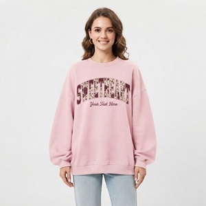 Sudadera de Cuello Redondo para Mujer, Diseño de Letras Wild Soul, Texto Personalizado, Gris, Algodón Tejido, Ropa Casual de Otoño - Product Image 5