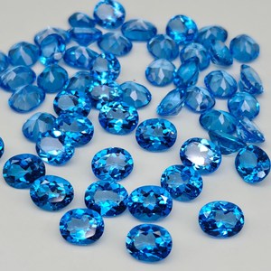 10x8mm Genuine Swiss Blue Topaz Oval Cut Faceted Loose Stone Topaz Gemstone for Jewelry Wholesale and Custom Design - Product Image 3