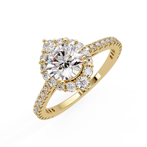 Anillos Clásicos de Diamantes Cultivados en Laboratorio con Corte Halo Redondo, Oro de 14k, Anillo de Compromiso y Boda, Certificado IGI, Fabricante de Joyería Nupcial Personalizada - Product Image 3