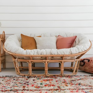 Natural rattan papasan chairs wicker papasans patio egg swivel chair set eco friendly furniture - Product Image 1