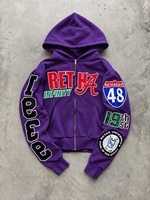 Sweat-shirt à capuche personnalisé en polaire épaisse pour l'hiver, avec broderies et appliqués, coupe oversize, style streetwear, séchage rapide