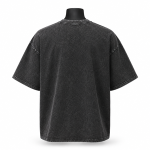 Camiseta Gráfica Oversize para Hombre con Efecto Vintage, Algodón Pesado, Estilo Urbano, Estampado Cruzado, Ajuste Holgado, Casual - Product Image 2