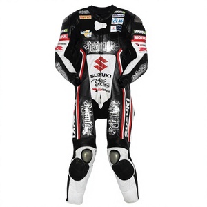 Traje de Carreras WSBK Guy Martin Suzuki 1 Pieza de Cuero Vacuno/Canguro para Moto/Conducción/Monos de Moto para Motociclistas - Product Image 1