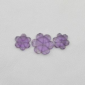 Cabujón tallado de flores de amatista natural de Brasil, amatista de excelente calidad, venta al por mayor, piedras preciosas sueltas talladas a mano de suministro indio - Product Image 2