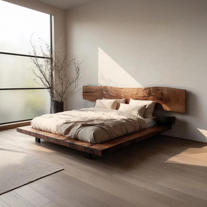 ชุดเครื่องนอนหรูหราทันสมัย พร้อมเฟอร์นิเจอร์ห้องนอนไม้แบบกำหนดเอง เตียงไม้โอ๊คแท้คุณภาพสูง เตียงทันสมัยหรูหรา - Product Image 1