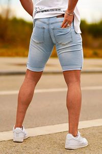 Shorts en jean décontractés pour hommes de qualité supérieure, 100% coton, unis, avec plusieurs poches, coupe ample, anti-rides et séchage rapide - Product Image 5
