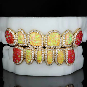 Grillz dentaire Hip Hop personnalisé en argent 925 plaqué rhodium, serti de pierres, certifié IGI, bijoux corporels unisexe, meilleur prix - Product Image 4