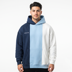 Sudadera con Capucha de Algodón Grueso para Hombre, con Logotipo Personalizado, Tres Tonos de Color, Estilo Casual Urbano, Talla Grande - Product Image 1