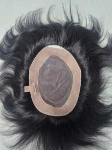 ท็อปเปอร์ผมแท้ Taz Hair Bangladesh แบบโมโนและฐาน PU ความหนาแน่น 100%  แบบสั้น  ติดด้านหน้าด้วยเชือกผูก  ผมแท้ 100%  แบบเรมี่  ผมอินเดีย  เนื้อผมตรง - Product Image 2