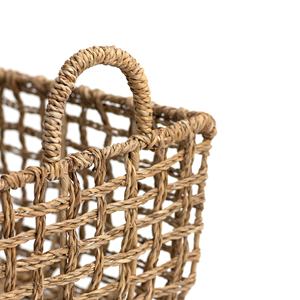 Cestas de almacenamiento de jacinto de agua, Juego de 2 cestas rectangulares de lavandería, OEM, diseño personalizado, tejido a mano de Vietnam, nuevo diseño Natural - Product Image 3