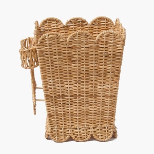 Adorable Cesta de Almacenamiento de Mimbre con Lazo, Organizador Decorativo para el Hogar, Artesanía Vietnamita Hecha a Mano, Venta al por Mayor, OEM, ODM - Product Image 3