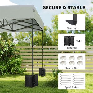 Tenda Pop-Up Bianca Resistente 10 X 20 Piedi, Riparo Istantaneo Portatile per Esterni con Protezione UPF50+ e Borsa con Ruote - Product Image 6