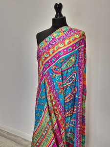 Trendy Mirror Embroidery <b>Shawls</b> Traditional Scarves <b>Shawls</b> & Hijab Elegant Women Fashion Wrap for Festive <b>Wedding</b> Occasion Wear - Product Image 2