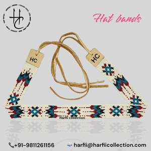 Unisex 21 pulgadas de largo 1 pulgada de ancho Deluxe con cuentas de cuero sombrero banda elegante Vintage personalizado sombrero diseño para adultos impreso Casual - Product Image 2