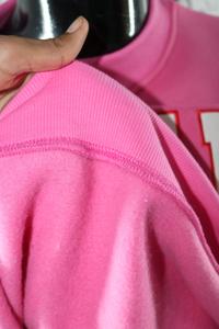 Indiana <b>Mock</b> <b>Neck</b> Pink color White color applique oversized 100% cotton heavy weight trendy Sweatshirt for women Finer Threads - Product Image 6