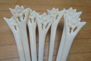 Bâtonnet à cheveux en os massif |   Porte-chignon naturel poli - Product Image 4