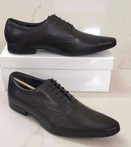 Chaussures habillées décontractées pour hommes en cuir à bout pointu, à lacets, imperméables et confortables, imprimées - Product Image 1