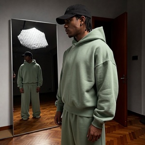 Sudaderas con capucha de streetwear al por mayor, 420 g/m², tejido felpa francesa, corte holgado, con etiquetas tejidas en el cuello para minoristas de ropa. - Product Image 3