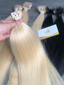 Wholesale 24 Inch Blonde Vietnamese <b>Thick</b> Ends Long Length Tape Hair Extensions 100% Natural Human Remy Virgin Hair <b>Bleached</b> - Product Image 4