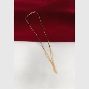 Elegante Collar de Cuentas de Piedras Preciosas Negras, Chapado en Oro, Mangalsutra, Cadena Étnica Religiosa para Boda o Fiesta-11058769GL - Product Image 1
