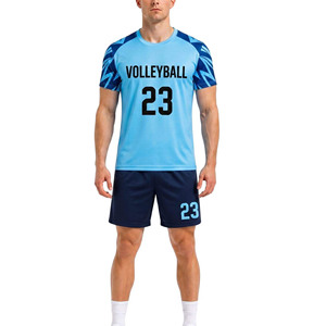 New Custom Men's Volleyball Jersey Short Sleeve 100% Polyester Moisture Wicking Sublimated Print Team Uniforms <b>Athletic</b> Fit - Product Image 1