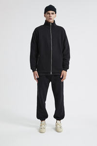 Men's Stand Collar Fleece <b>Zip</b>-<b>Up</b> <b>Jacket</b> Solid Color Regular Sleeve Autumn Wear - Product Image 5