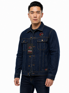 Veste en jean pour homme très tendance, décontractée, avec tissu résistant, fermeture à boutons, poches poitrine, coupe élégante pour un usage quotidien - Product Image 3