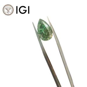 Diamant de laboratoire vert vif fantaisie taille poire 4,52 ct SI1 - Product Image 1
