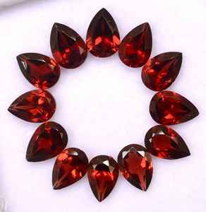 Granate Rojo Natural en Forma de Pera, Corte Facetado, Calibrado, Piedra Preciosa Suelta Certificada, Sin Tratar, Lote Listo para Engastar en Joyería - Product Image 4