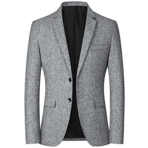 Blazer Homme Tendance Haut de Gamme 100% Coton à Simple Boutonnage 2026 – Veste de Costume Élégante et Décontractée à Col Montant Coupe Slim - Product Image 2