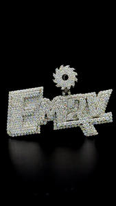 Colgante personalizado de moissanita VVS, colgante de doble capa con nombre inicial único, colgante de letra, joyería personalizada de Hip Hop PARA EL A-Z - Product Image 4