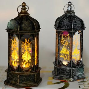 โคมไฟเทียนสไตล์โมร็อกโก โคมไฟรอมฎอน ไฟ LED ของตกแต่งสำหรับชาวมุสลิม อิสลาม ของประดับตกแต่งวันอีด มูบาร็อค รอมฎอน - Product Image 1