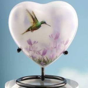 Heart Shape Cremation Urn with Phoenix Design Black Adult Urn with Stand and Bag Customizable Decorative <b>Memorial</b> <b>Keepsake</b> Urns - Product Image 6
