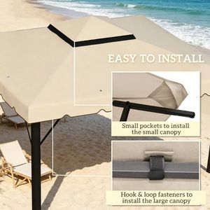 Tenda Moderna di Ricambio per Gazebo da Esterno per Cortili, Ville, Parchi e Hotel con Design in Tessuto e Pali in Legno e Acciaio - Product Image 4