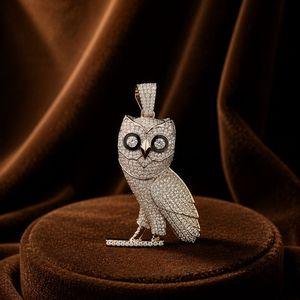 Collier Hip Hop avec pendentif hibou serti de diamants, moissanite, bijoux fins de luxe pour hommes et femmes - Product Image 6