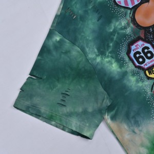 Camiseta de Mujer con Estampado de Pato, Tie Dye, Ecológica, Personalizable, Cuello Redondo, Estilo Urbano, Holgada, Manga Corta, 100% Algodón - Product Image 5