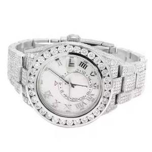 Reloj de Lujo para Hombre con Diamantes VVS, 41 mm, Acero Inoxidable, Chapado en Oro Blanco, Movimiento de Cuarzo ETA, Cronógrafo Funcional - Product Image 2