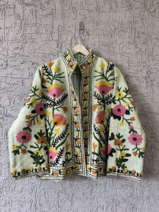 <b>Lightweight</b> <b>Women</b>’s Hand Embroidered <b>Jacket</b> with Floral Threadwork Vintage Style Embroidered <b>Jacket</b> - Product Image 4