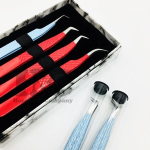 Pince à épiler de qualité supérieure, pointe en fibre, pour extensions de cils, en acier inoxydable, pointe fine, boîte d'emballage en carton, durable, vison plat - Product Image 5
