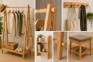 Varillas de Madera Maciza Pulimentadas, Palos Redondos de Madera Hechos a Mano para Manualidades, Fabricación de Muebles, Decoración del Hogar - Product Image 3