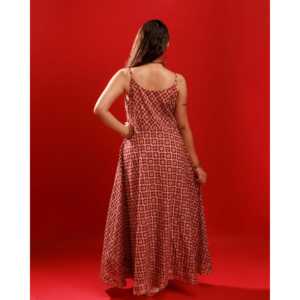 Conjunto de Kurta Informal de Algodón Rojo Cereza, Talla XS - Product Image 3