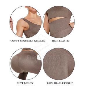 In Stock Made in Pakistan Women <b>Yoga</b> <b>Set</b> 2-Piece Quick Dry Eco-Friendly Spandex/Polyester Solid Pattern Casual Wear Low Price - Product Image 6
